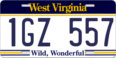 WV license plate 1GZ557