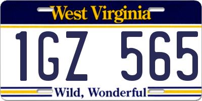 WV license plate 1GZ565