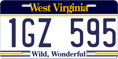 WV license plate 1GZ595