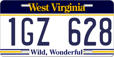 WV license plate 1GZ628
