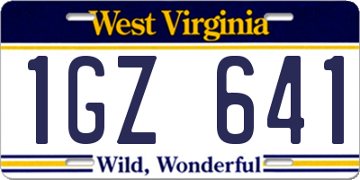WV license plate 1GZ641