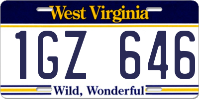 WV license plate 1GZ646