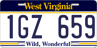 WV license plate 1GZ659