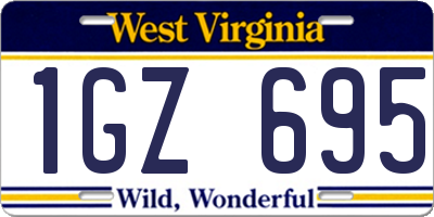 WV license plate 1GZ695