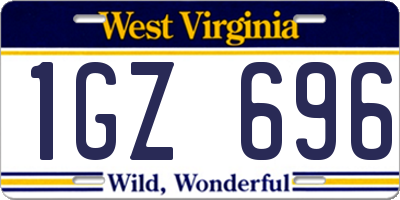 WV license plate 1GZ696