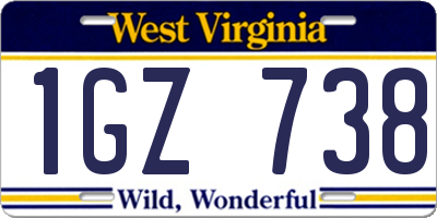 WV license plate 1GZ738