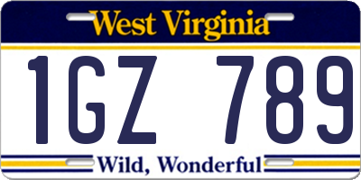 WV license plate 1GZ789