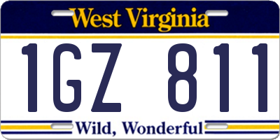 WV license plate 1GZ811