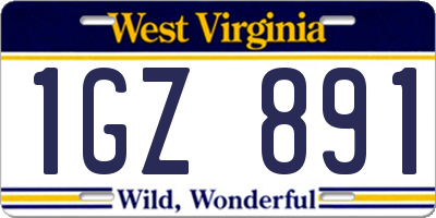 WV license plate 1GZ891