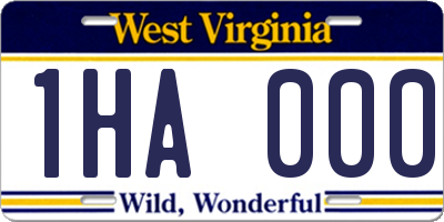 WV license plate 1HA000