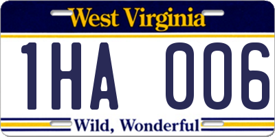 WV license plate 1HA006