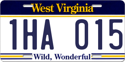 WV license plate 1HA015