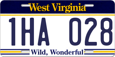 WV license plate 1HA028