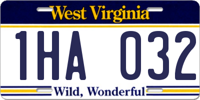 WV license plate 1HA032
