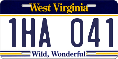 WV license plate 1HA041