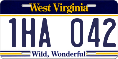 WV license plate 1HA042
