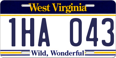 WV license plate 1HA043