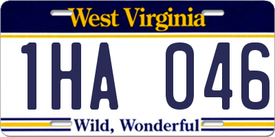 WV license plate 1HA046