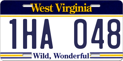WV license plate 1HA048