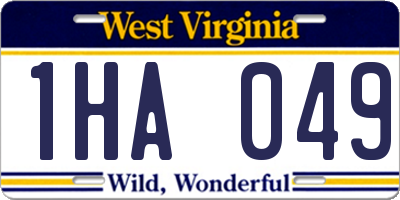 WV license plate 1HA049