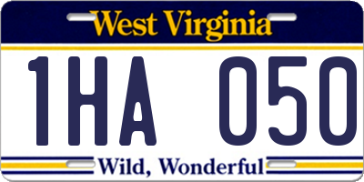 WV license plate 1HA050