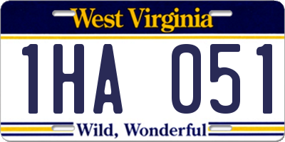 WV license plate 1HA051