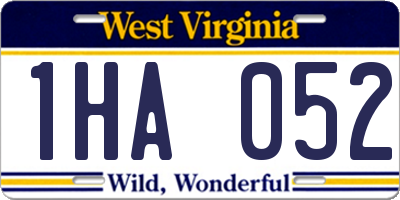 WV license plate 1HA052