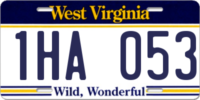 WV license plate 1HA053