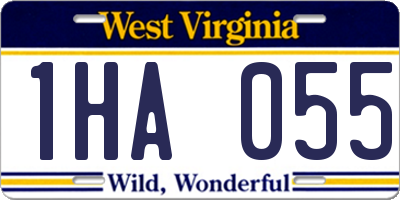 WV license plate 1HA055