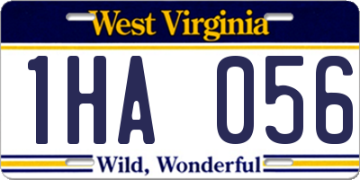 WV license plate 1HA056