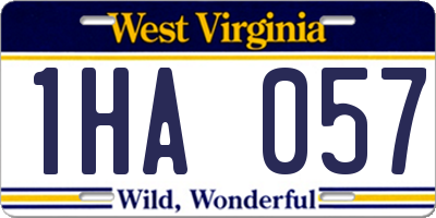 WV license plate 1HA057