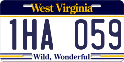 WV license plate 1HA059