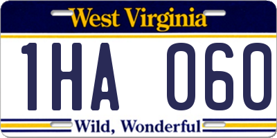 WV license plate 1HA060