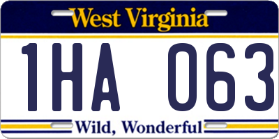 WV license plate 1HA063