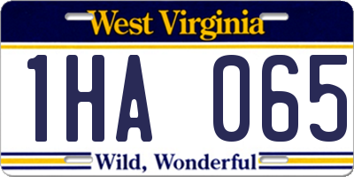 WV license plate 1HA065