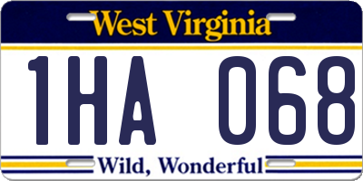 WV license plate 1HA068