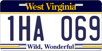 WV license plate 1HA069