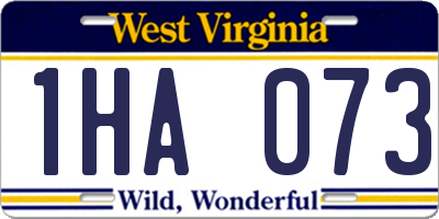 WV license plate 1HA073
