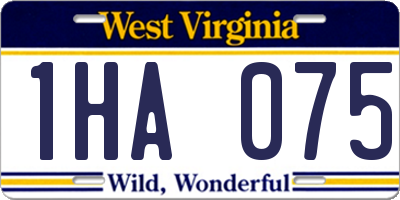 WV license plate 1HA075
