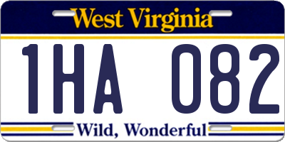WV license plate 1HA082