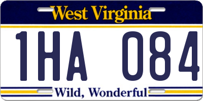 WV license plate 1HA084