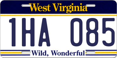 WV license plate 1HA085