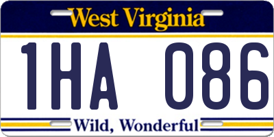 WV license plate 1HA086