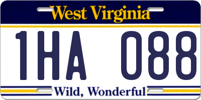 WV license plate 1HA088