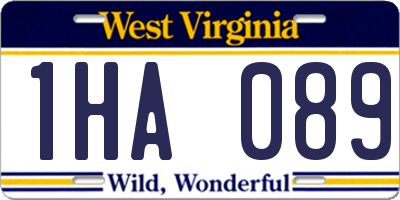 WV license plate 1HA089