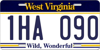 WV license plate 1HA090