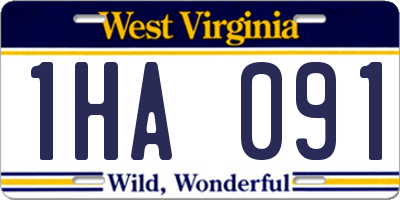 WV license plate 1HA091