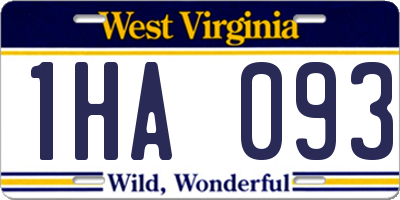 WV license plate 1HA093