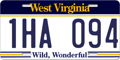 WV license plate 1HA094