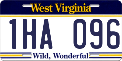 WV license plate 1HA096